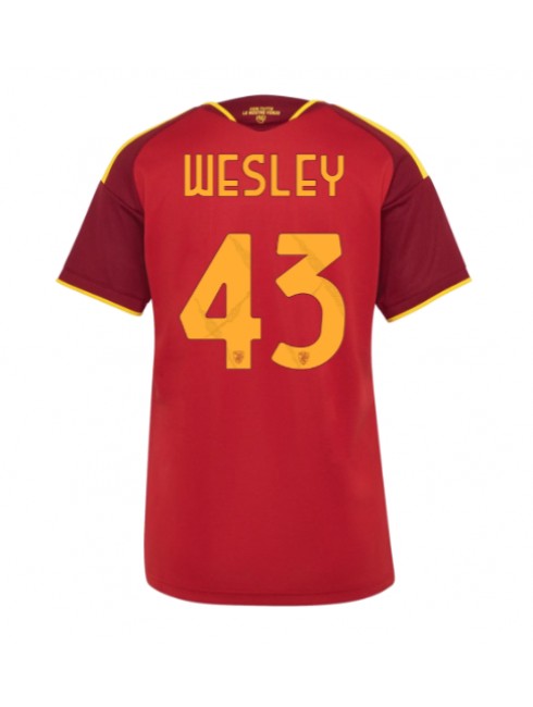 Ženski Nogometna dresi replika AS Roma Wesley Franca #43 Domači 2026-27 Kratek rokav Ženski Nogometna dresi replika AS Roma Wesley Franca #43 Domači 2026-27 Kratek rokav